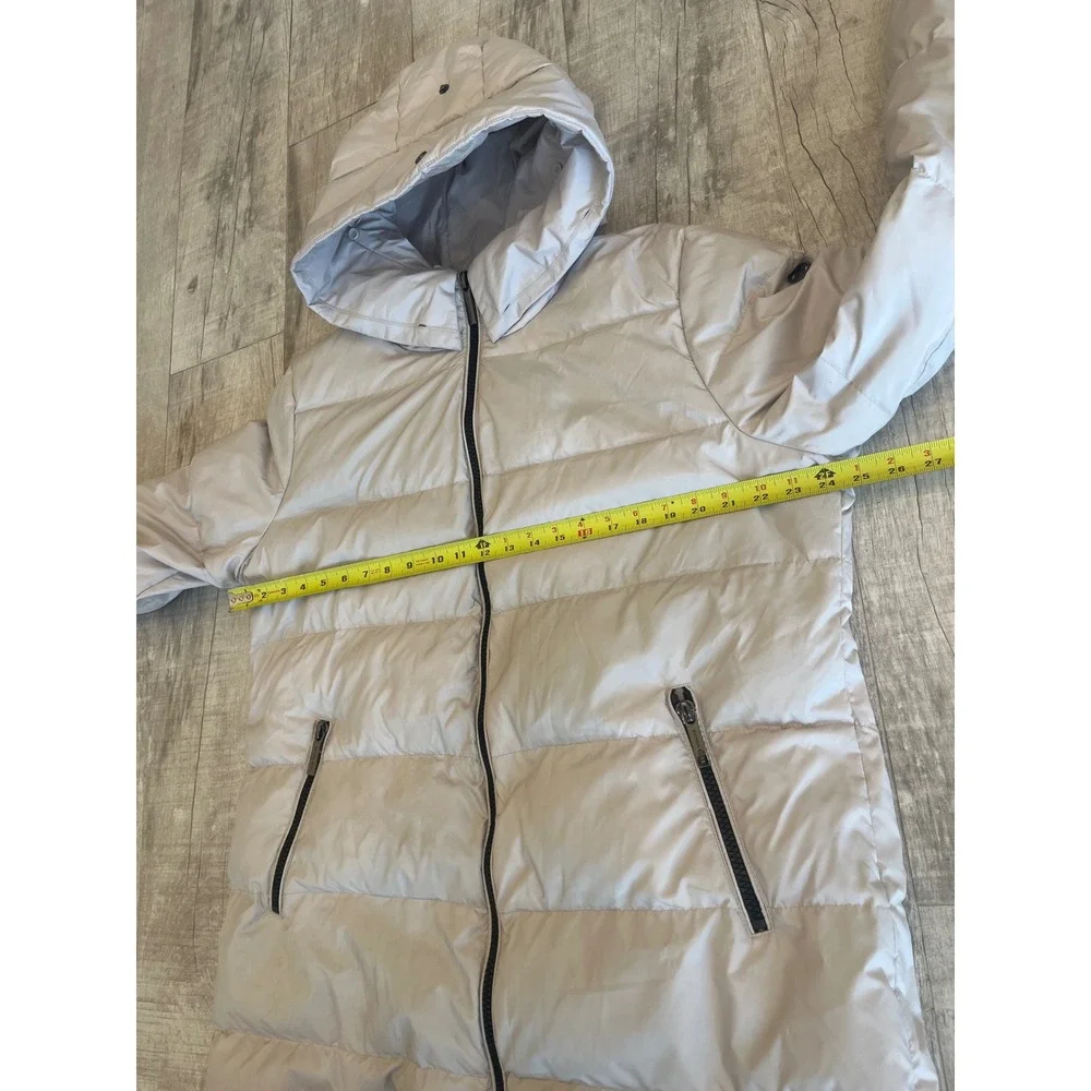 Michael Kors Cream Quilted‎ Long Puffer Jacket Size XL